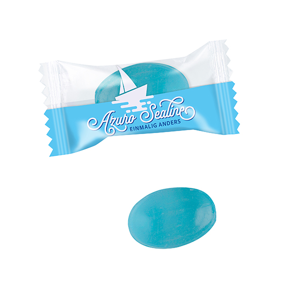 Blaues Bonbons im Flowpack
