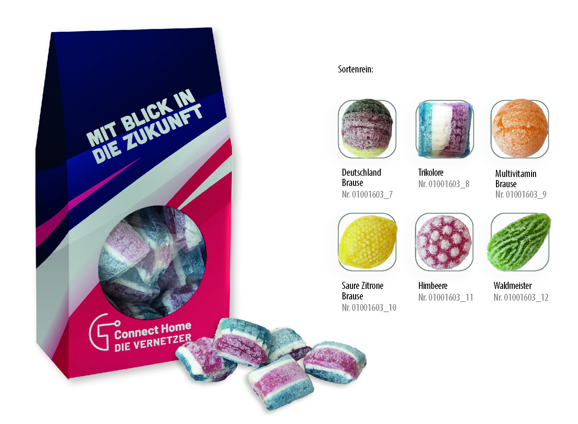 Beutelschachtel mit Bonbons