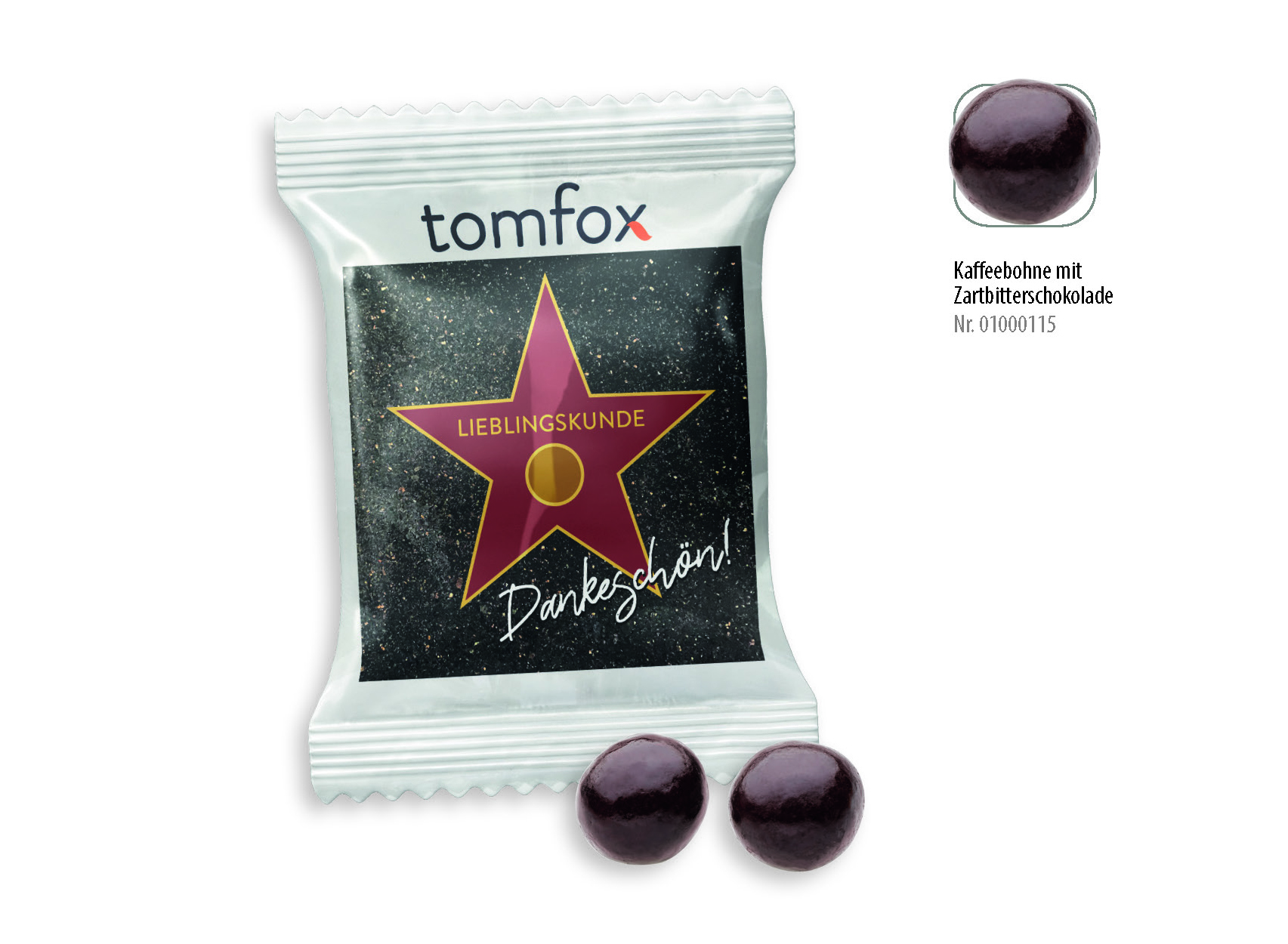 Schoko Kaffeebohnen Werbetüte