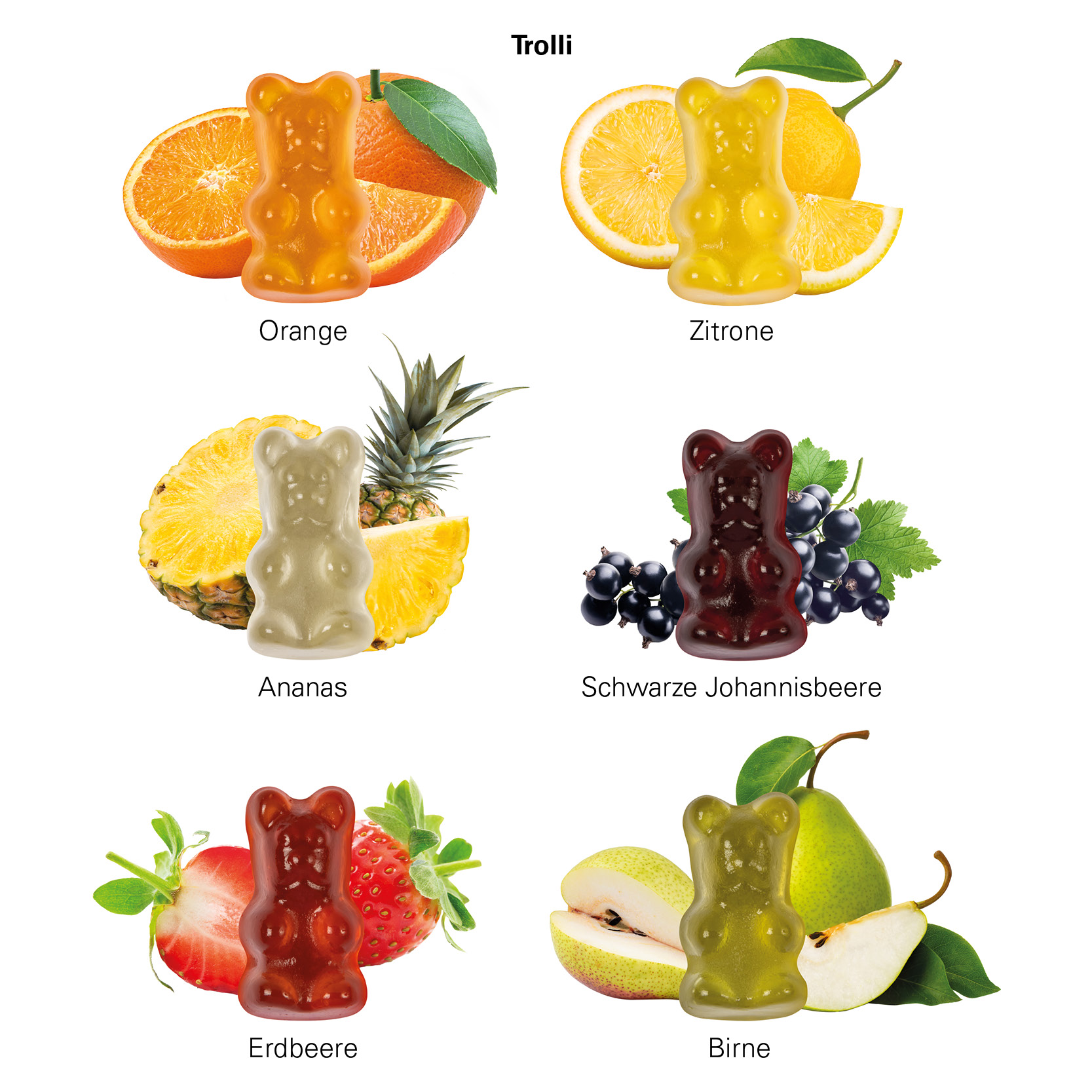 Minitüte 12 g Trolli vegane Fruchtgummi Bärchen